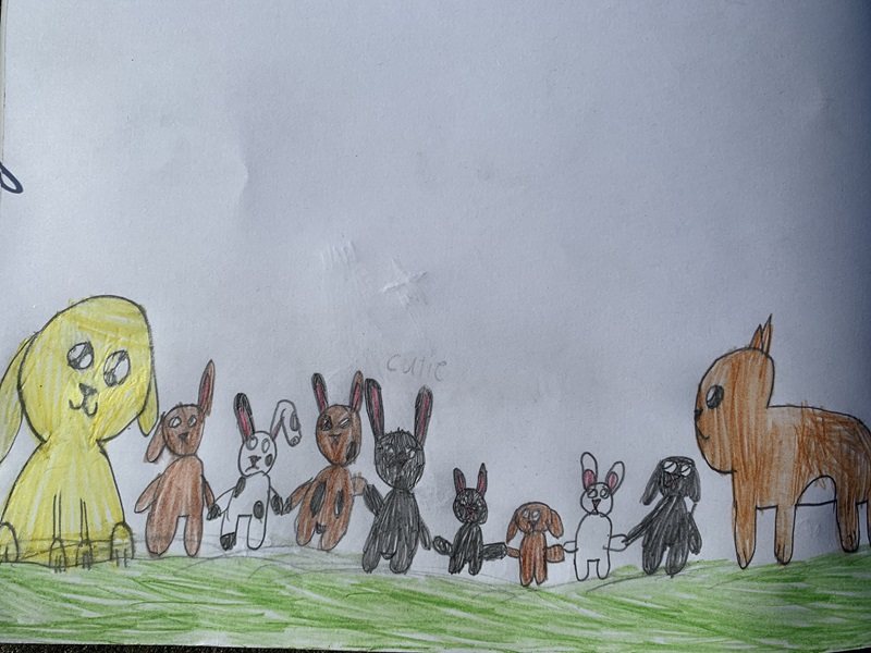 Cutie and her friends by Daisy (8 years old)
